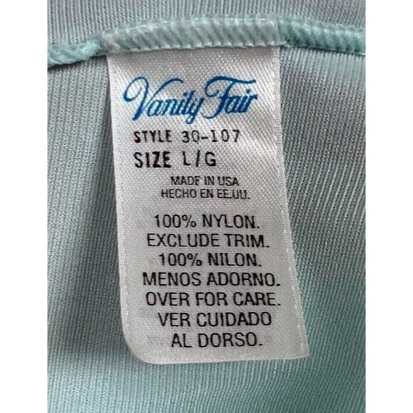 Vintage Vanity Fair Nightie Blue Sleeveless Nylon Nightgown LG USA - Picture 10 of 14